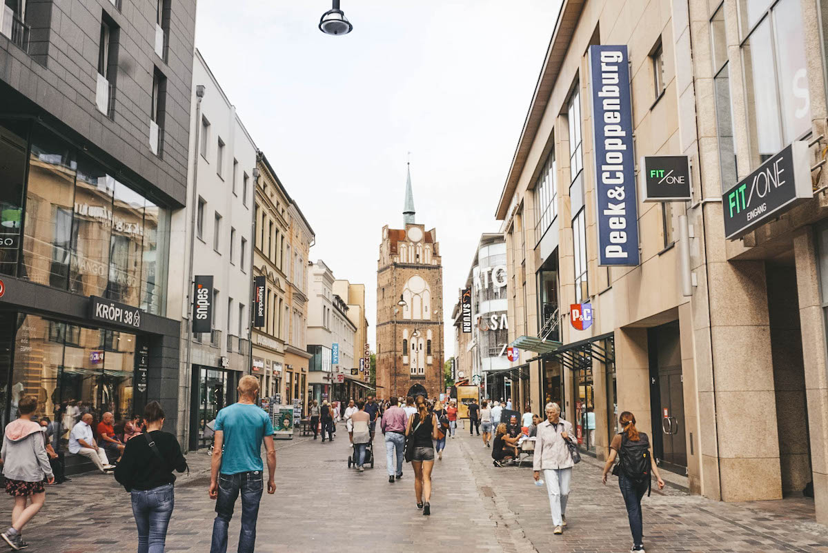 Lange Strasse shopping street in Rostock.