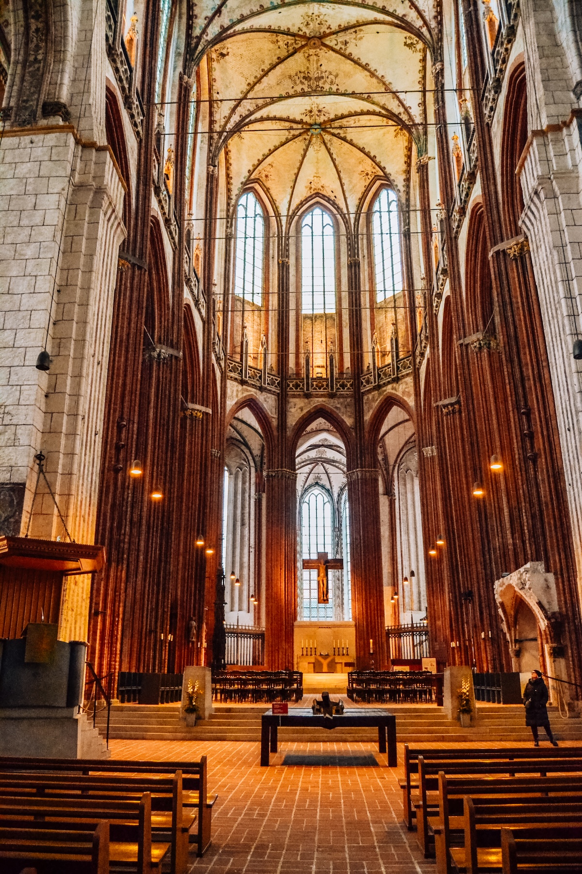 Interior of St. Mary's Church in Lübeck, Germany