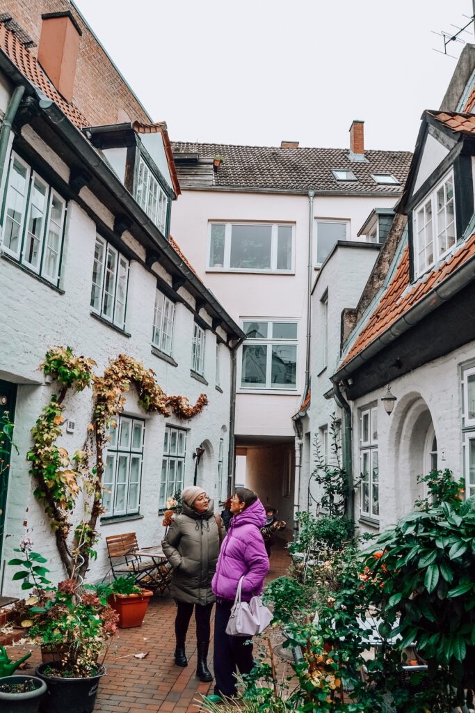 An inner courtyard in Lübeck, Germany