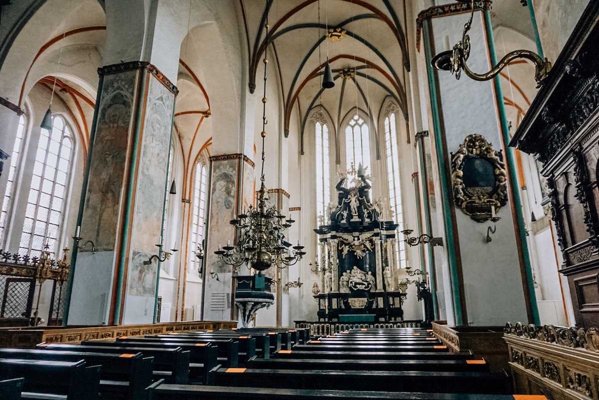 Interior of St. Jacob's Church in Lübeck, Germany