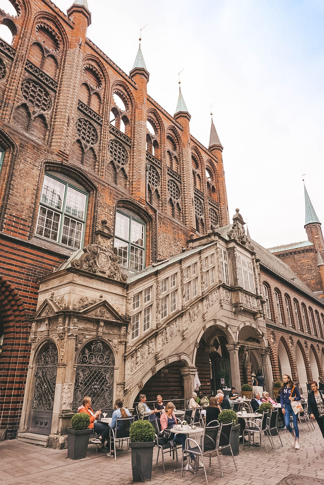 Luebeck's town hall, seen from the front. 