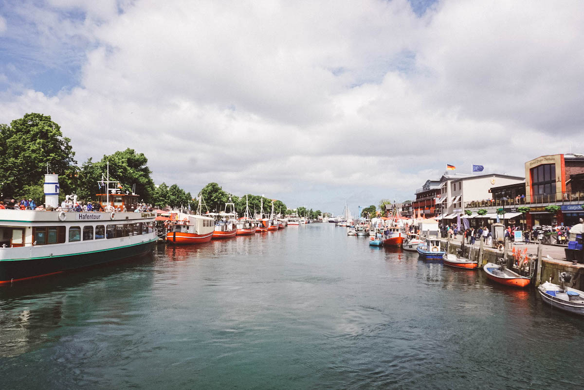 Canal in Warnemünde, Germany.