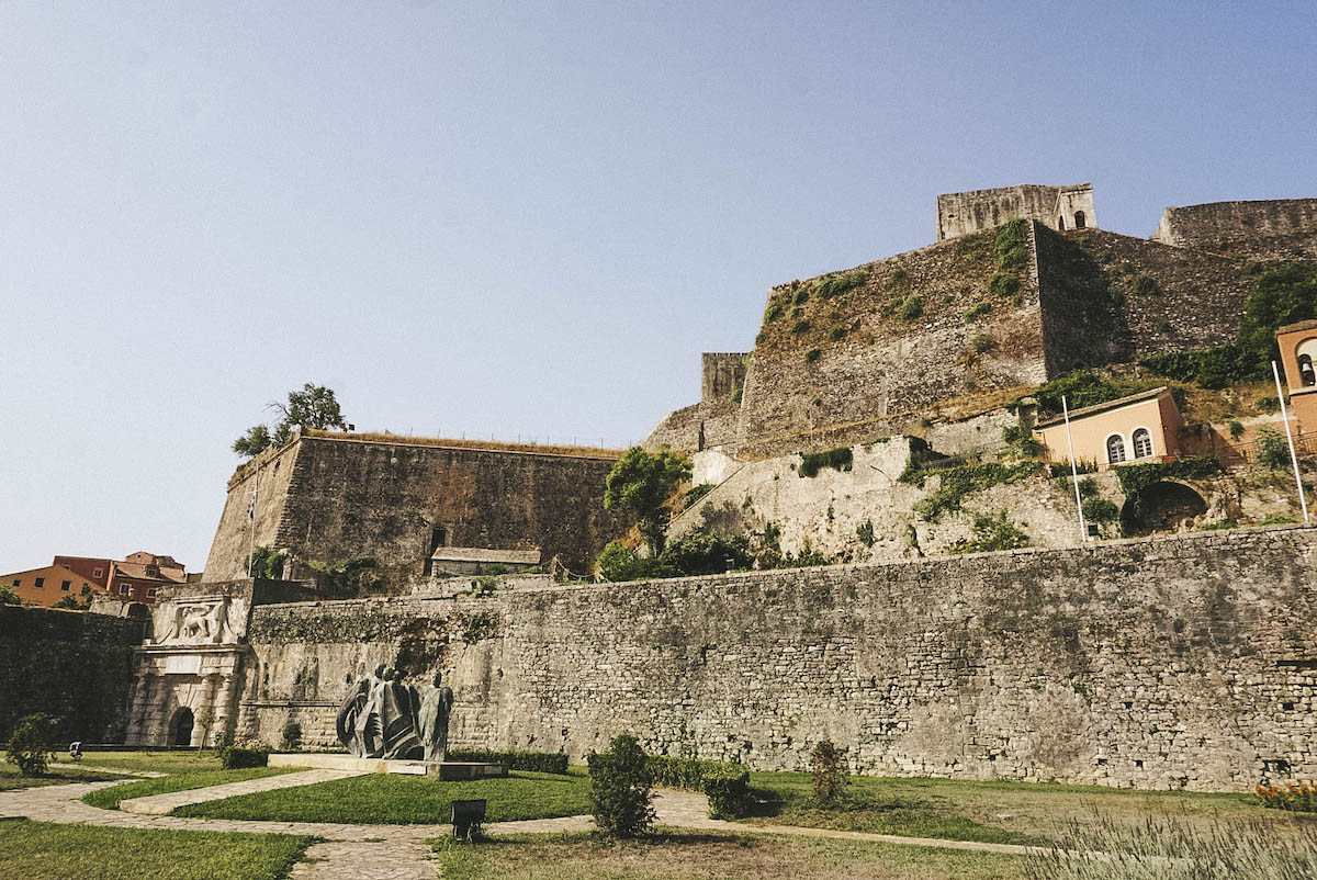 Front of the New Fortress in Corfu Town. 