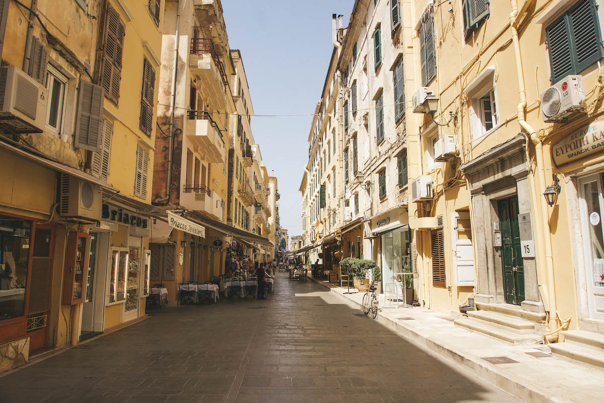 A street in Corfu Town. 