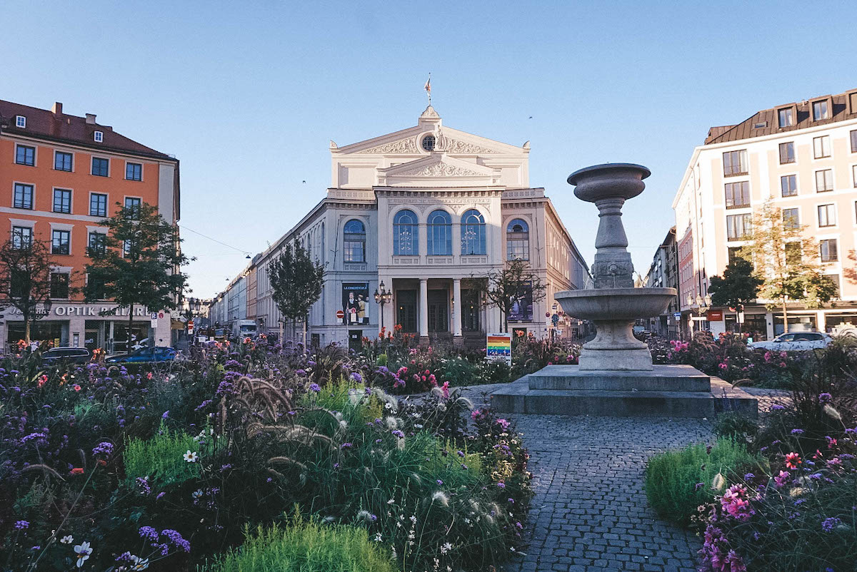 Fountain in Gaertnerplatz in Munich