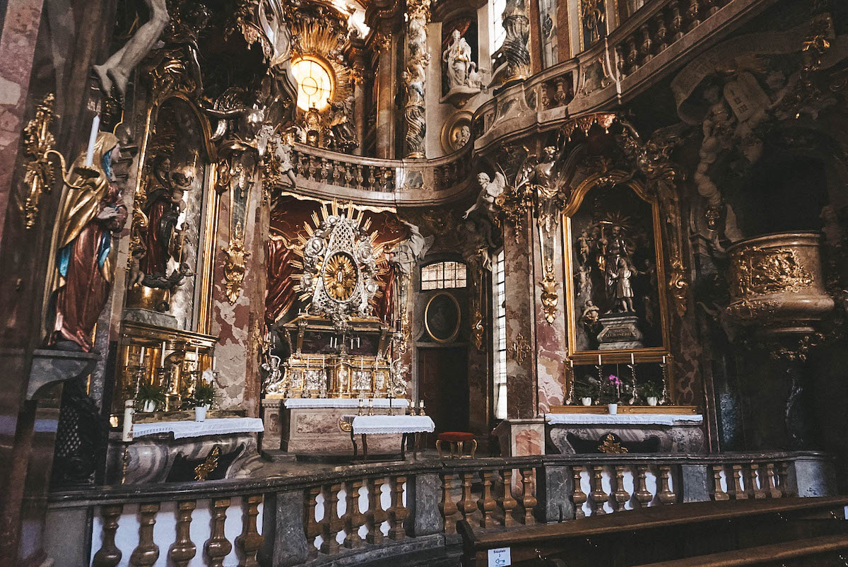 View of High Altar inside Asamkirche
