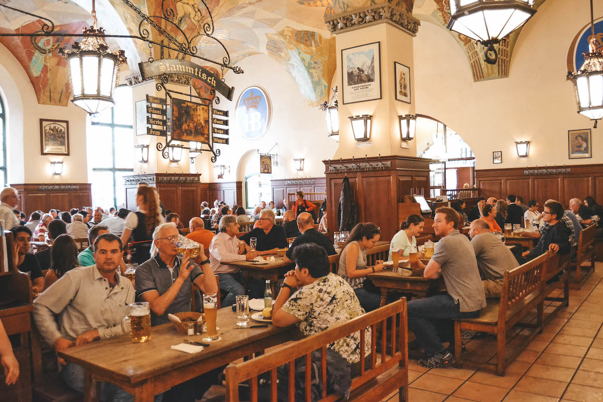 Inside the Hofbräuhaus in Munich, Germany. 