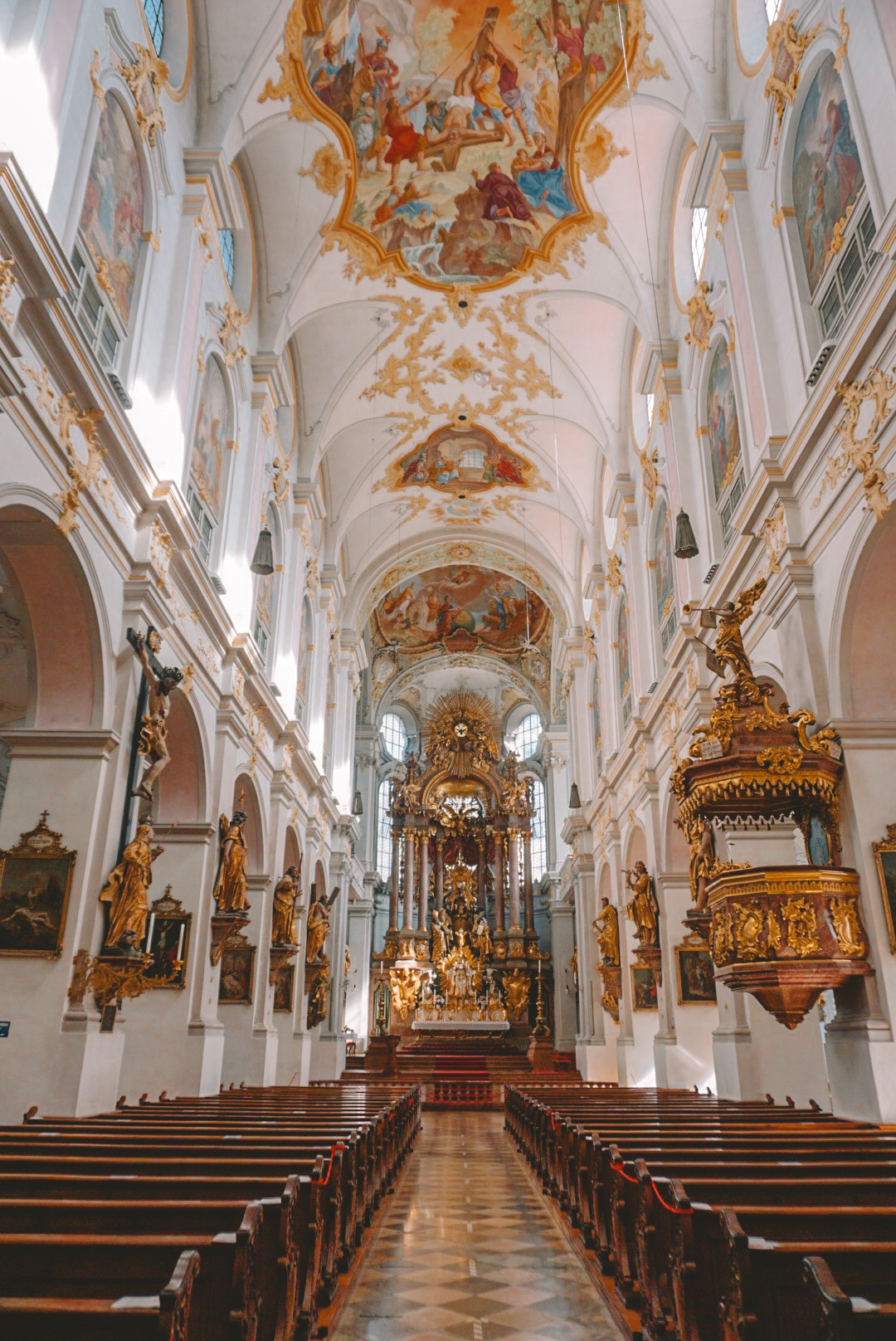 Interior of St. Peter's Church in Munich