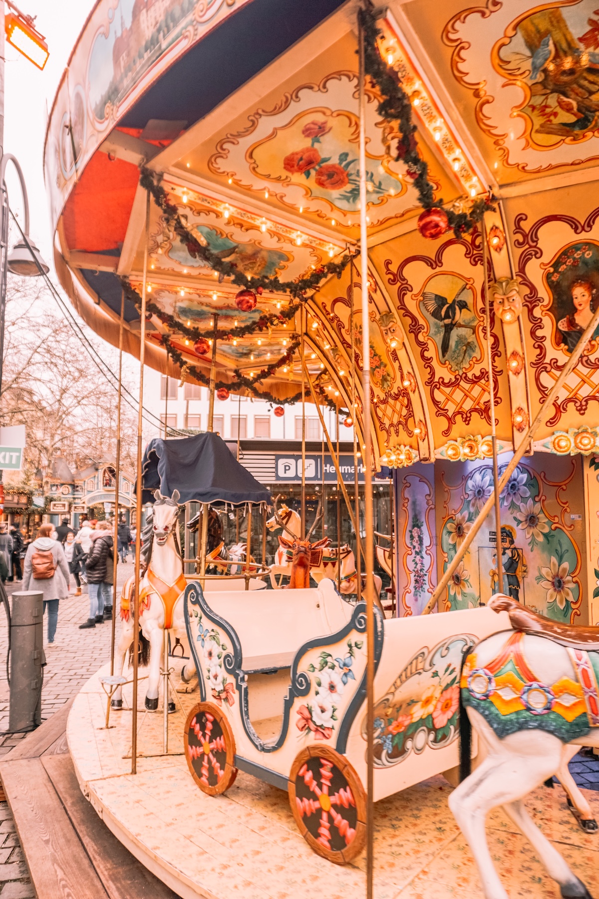 Carousel at the Heumarkt Christmas market in Cologne