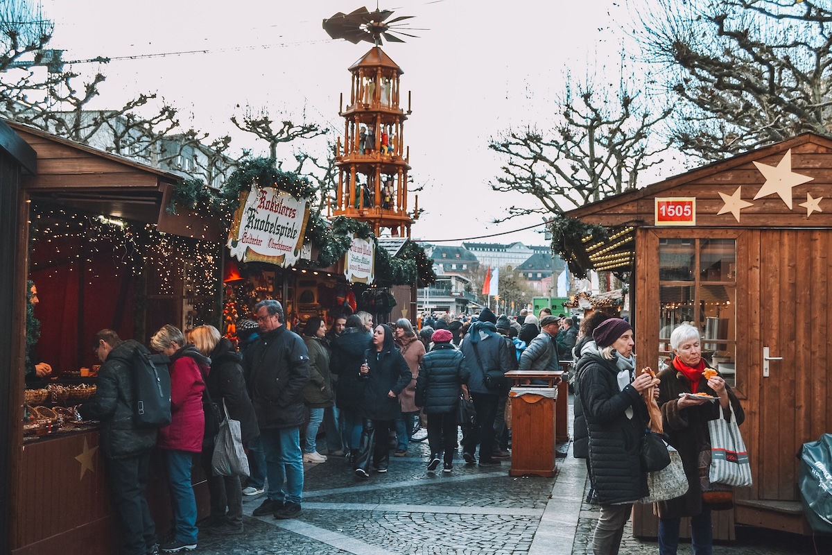 Stalls at the Mainz Christmas market