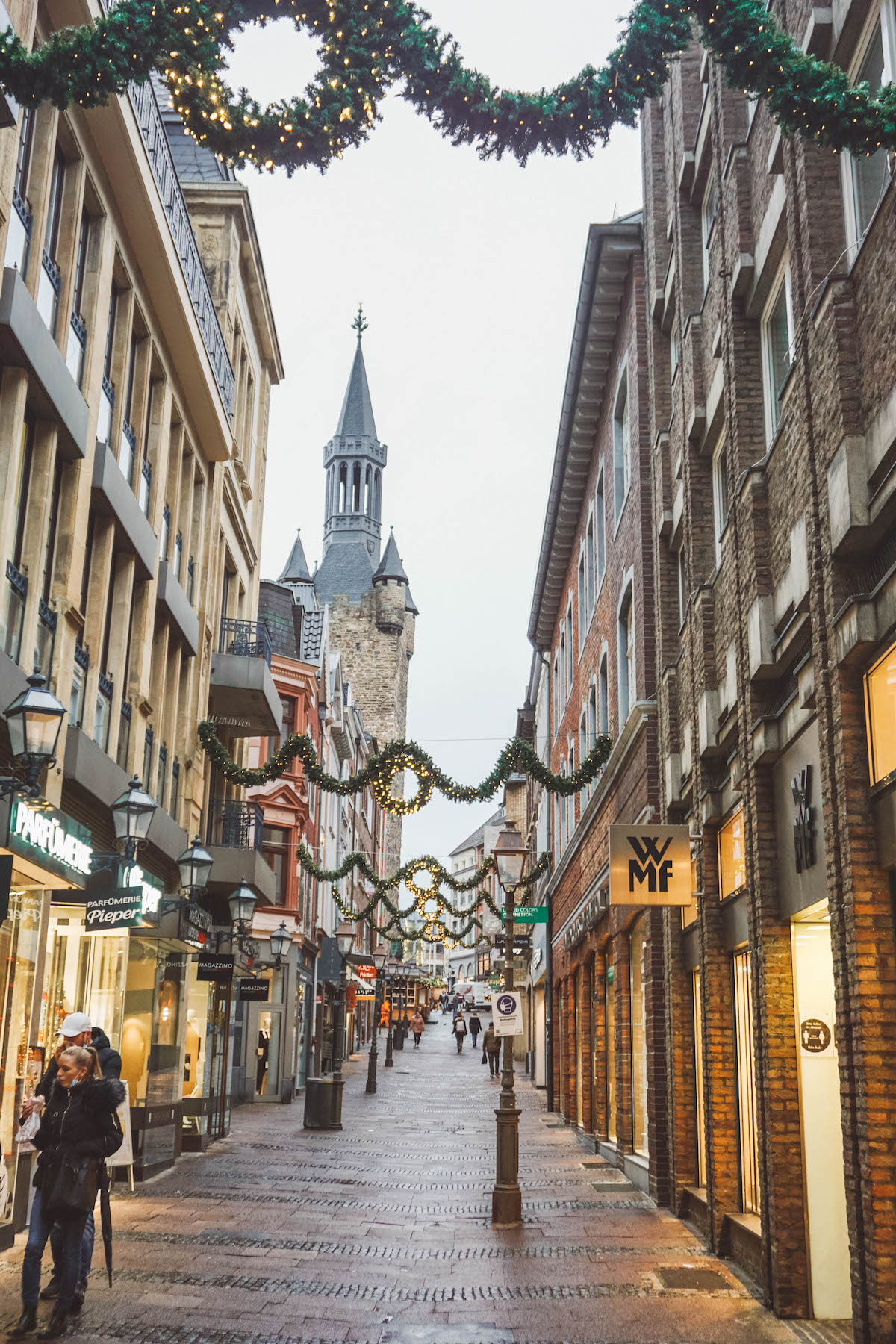 Aachen Old Town decorated for Christmas