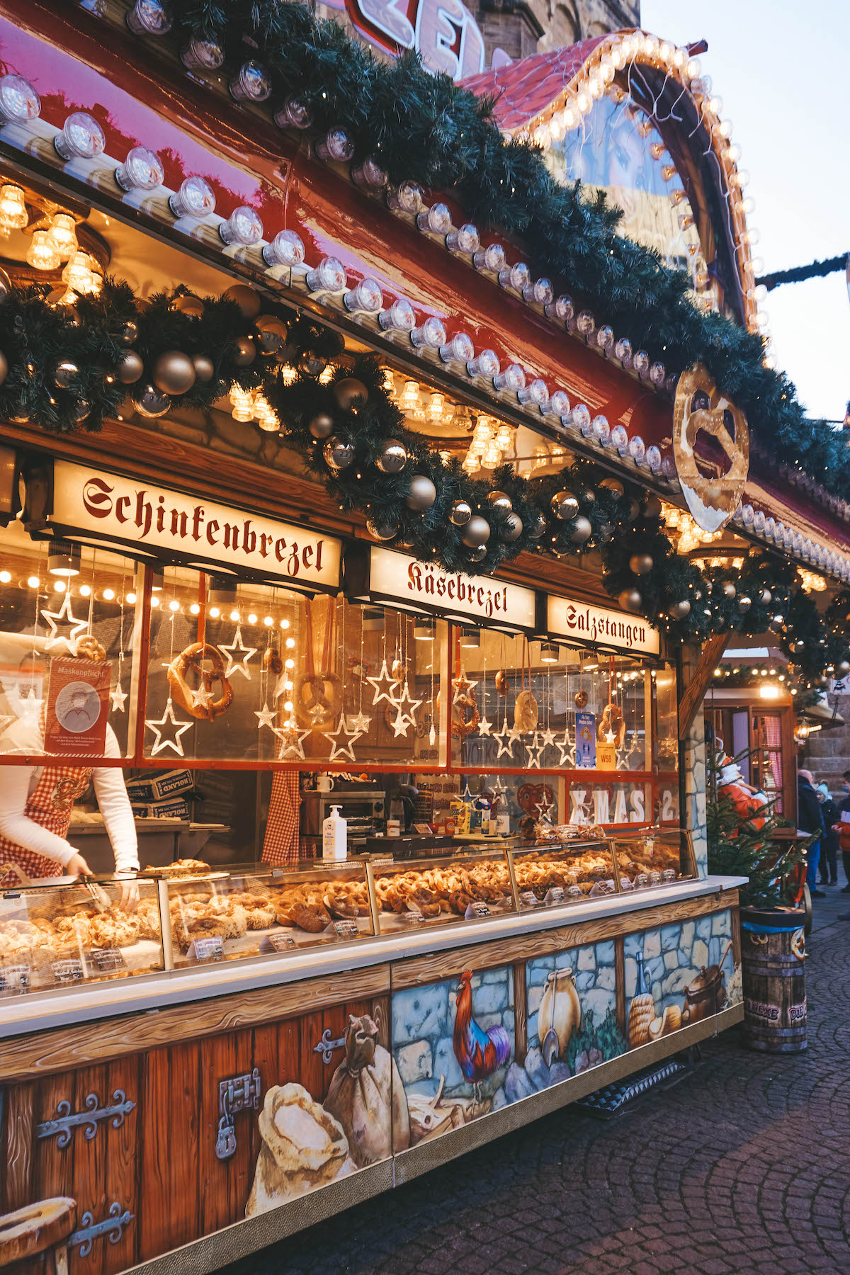 Pretzel stand at Bremen Christmas market