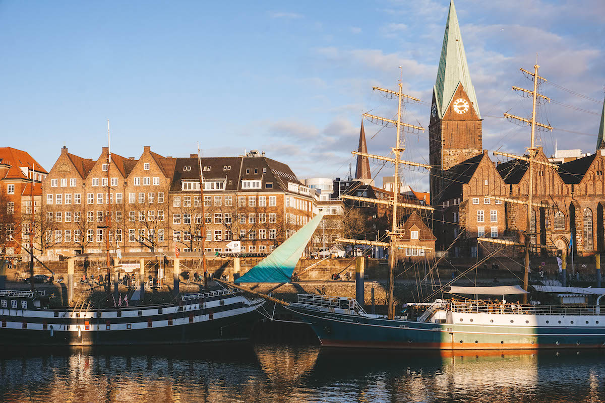 The Schlachte Embankment in Bremen, Germany