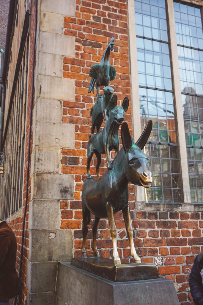 The Town Musicians of Bremen bronze statue