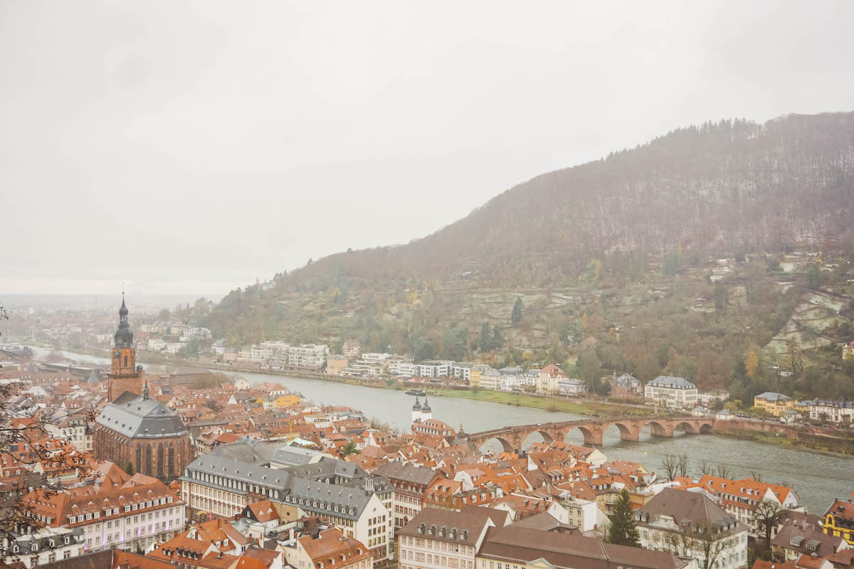 View over the city of Heidelberg, Germany (seen from castle terrace) 