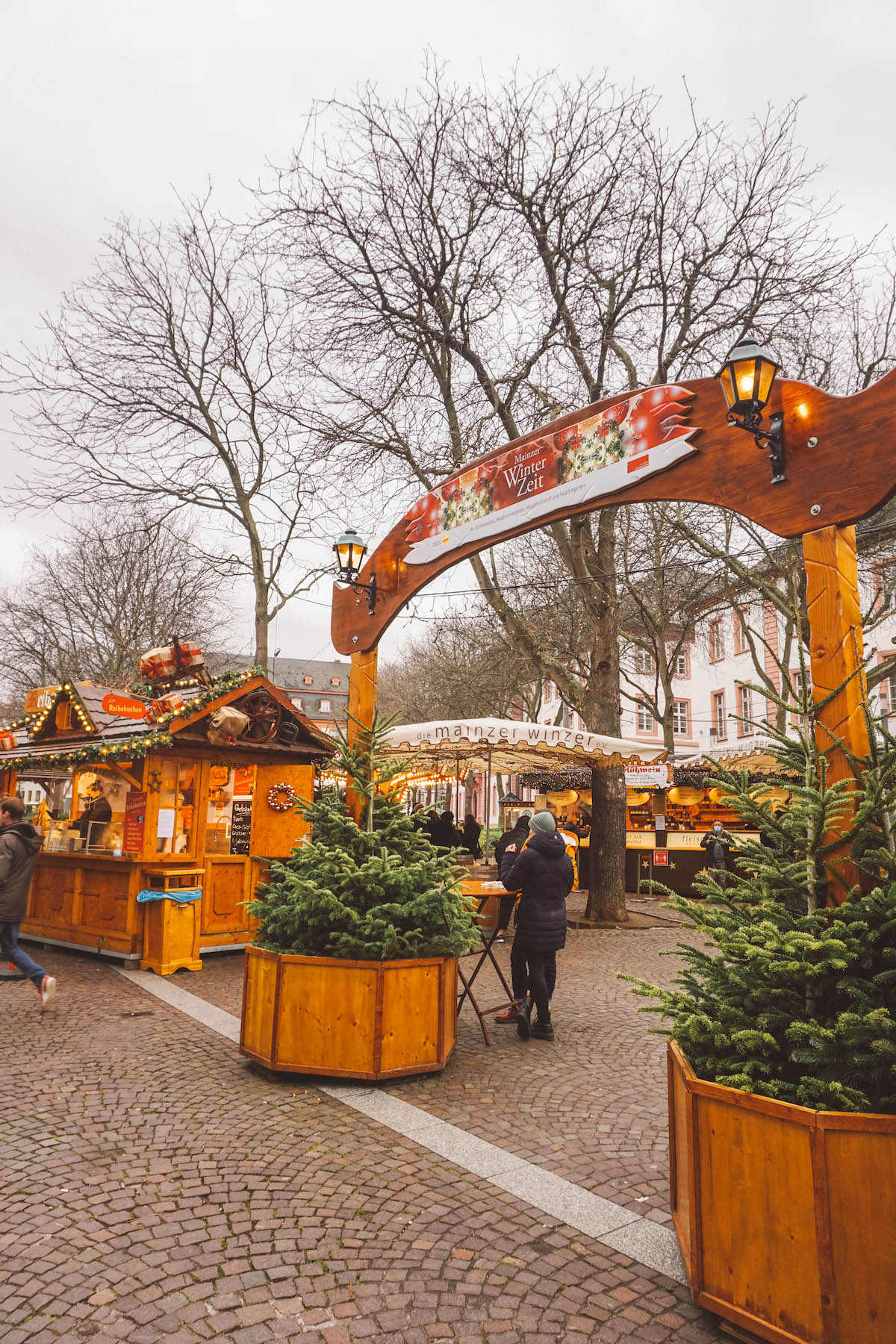 Entrance to Winterzeit market in Mainz Germany