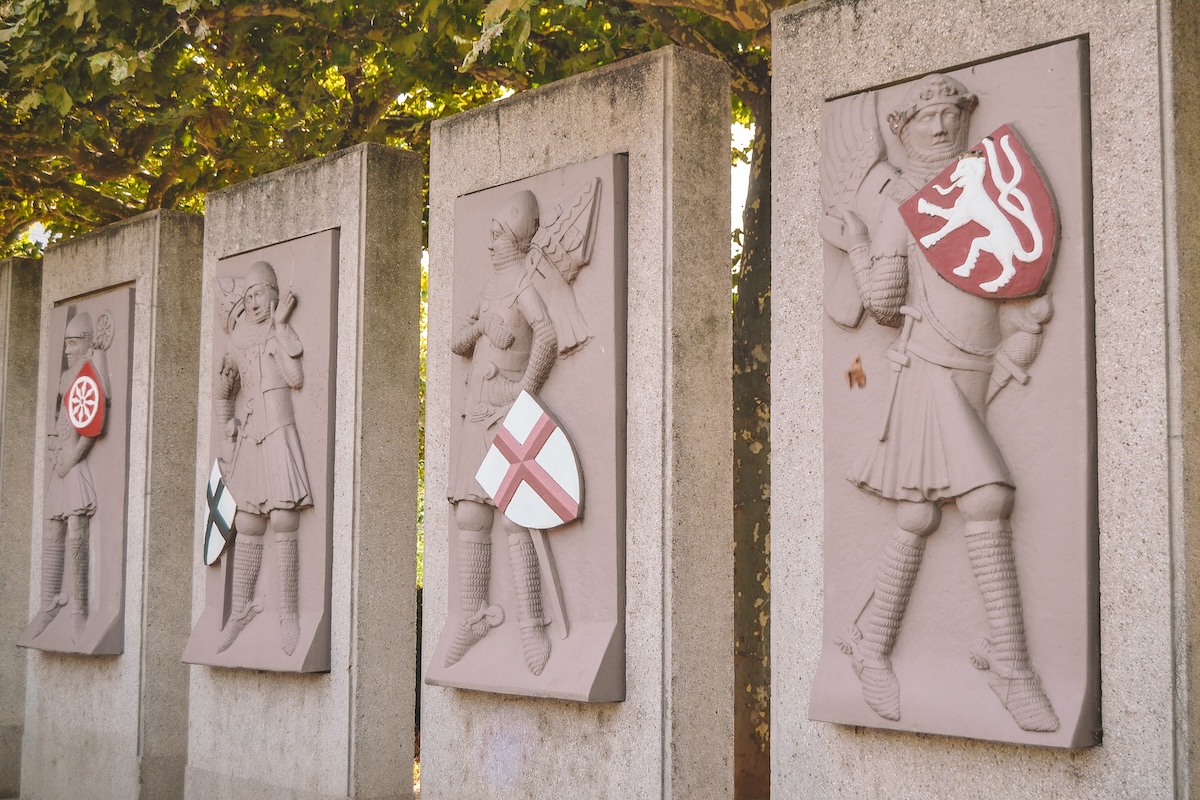 The Kurfürstenzyklus along the banks of the Rhine River in Mainz.
