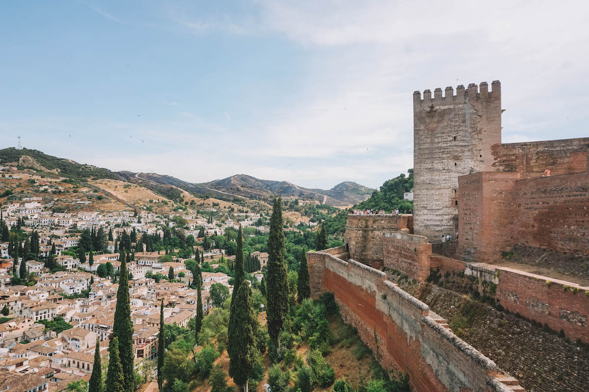 The ramparts of the Alcazaba in the Alhambra 
