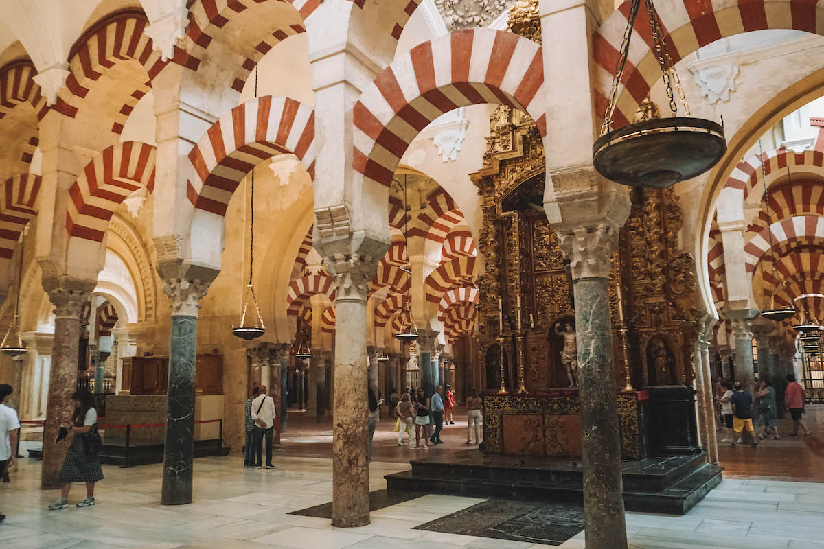 The old mosque portion of the Cordoba Mezquita