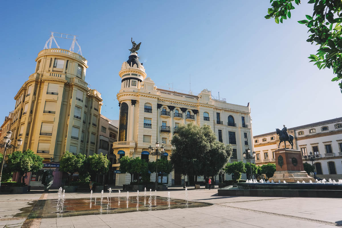 Plaza de las Tendillas in Cordoba, Spain on a sunny morning. 