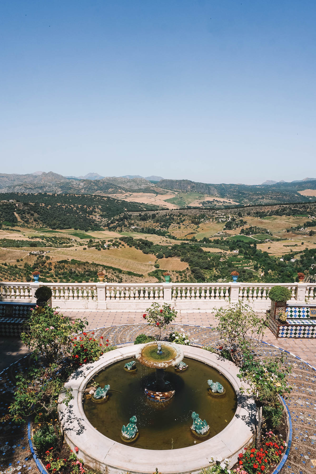 The gardens and far reaching view from the Don Bosco House in Ronda, Spain.
