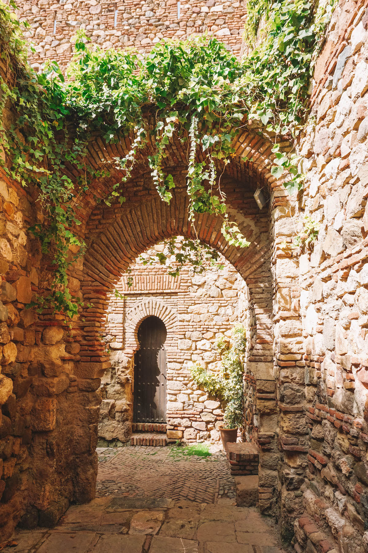 Inside the walls of the Alcazaba of Malaga