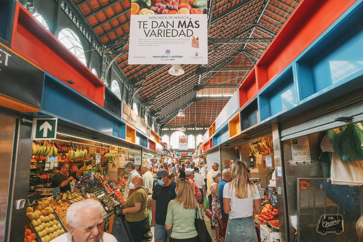 Inside the Central Market of Malaga, Spain 