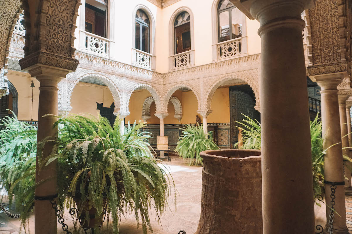 Inner courtyard of the Palacio de Lebrija in Seville, Spain. 