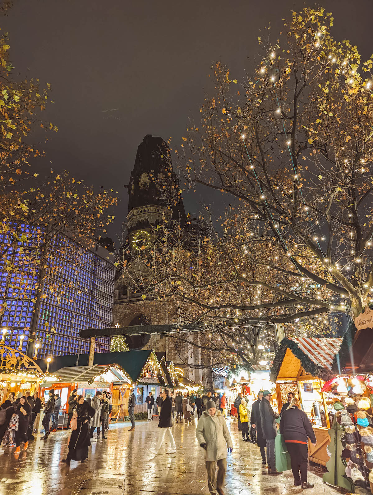 The Breitscheidplatz Christmas Market in Berlin, at night 