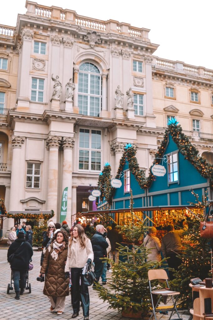 Inner courtyard of Humboldt Forum Christmas market