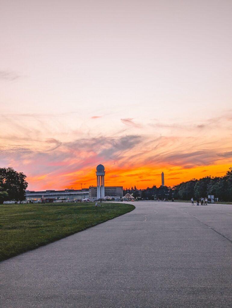 Tempelhofer Feld at sunset