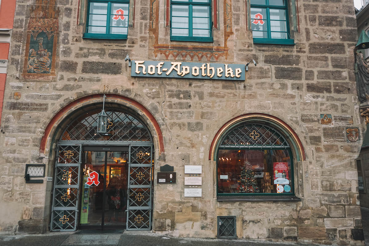 Exterior of the Hofapotheke in Coburg, Germany. 