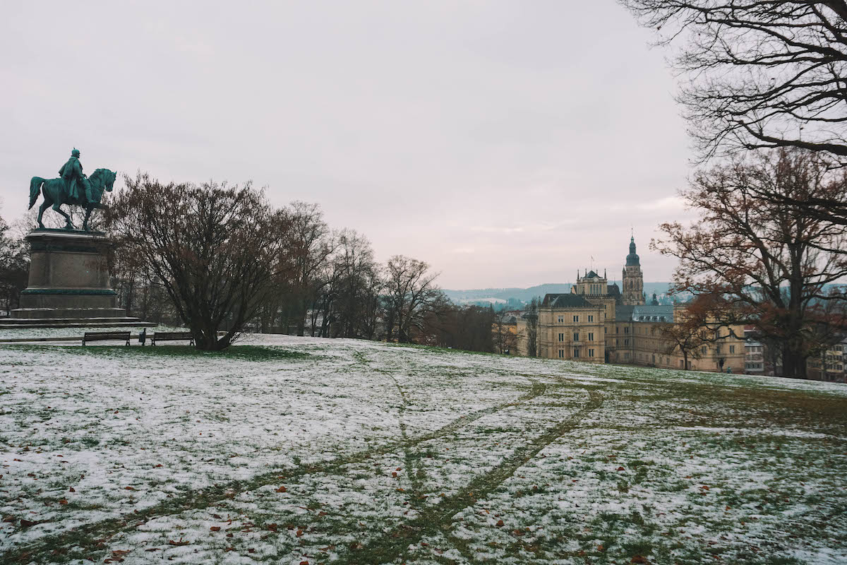 The Coburg Hofgarten on a snowy day. 