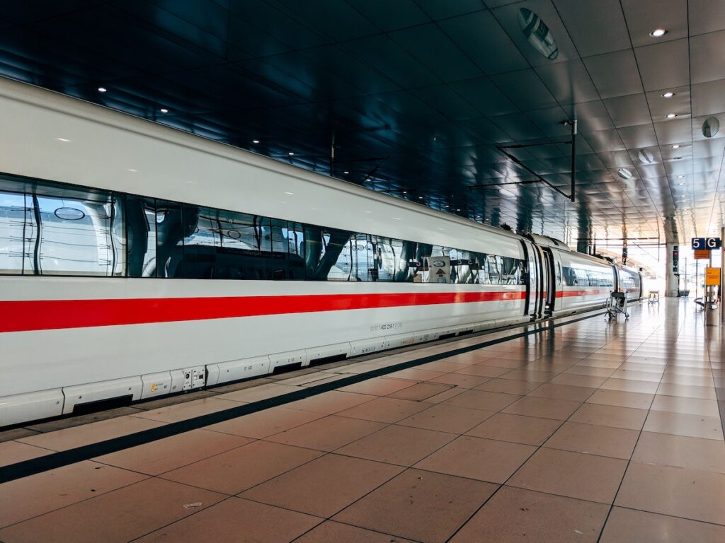 A train in Germany at the station. 