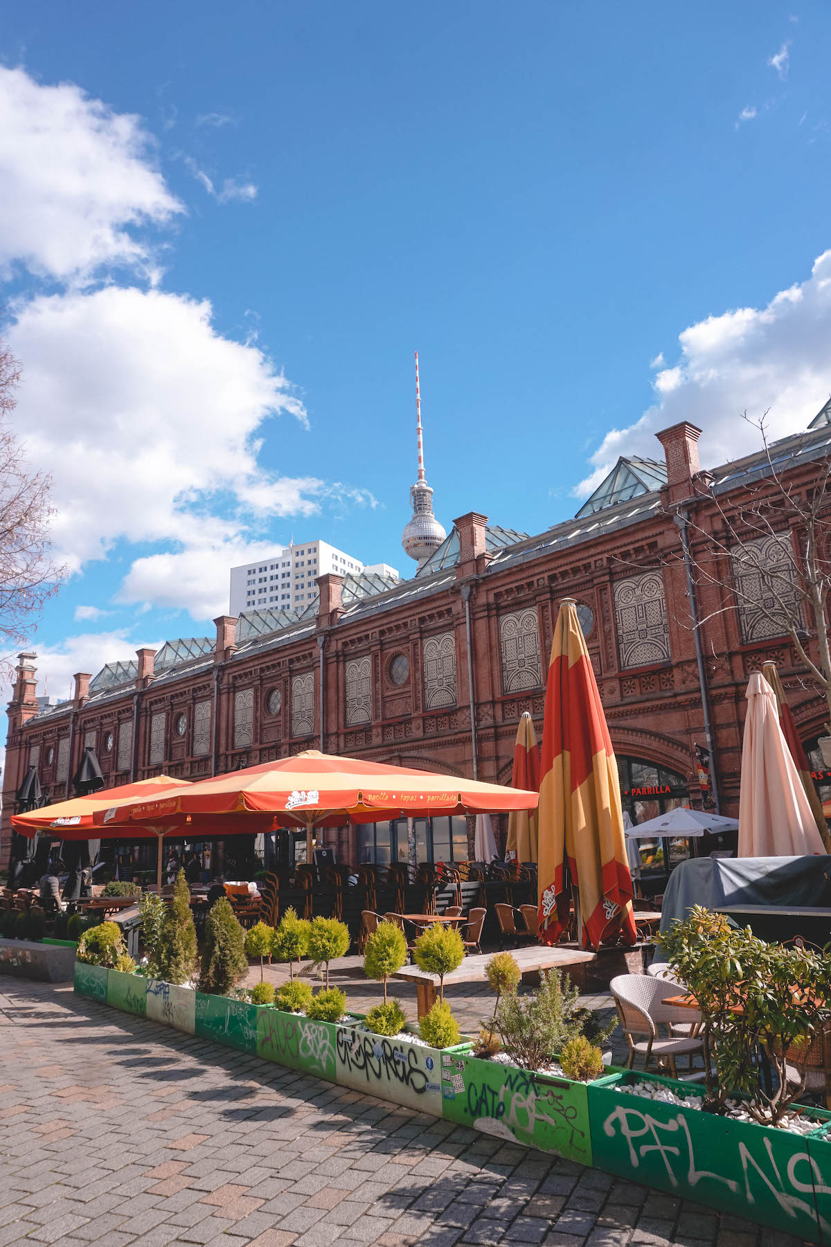 Hackescher Markt S-Bahn station on a sunny day