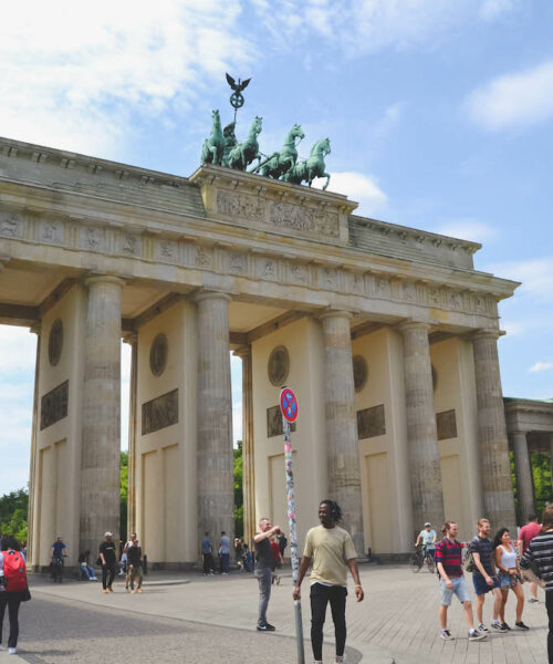 The Brandenburg Gate on a sunny day.