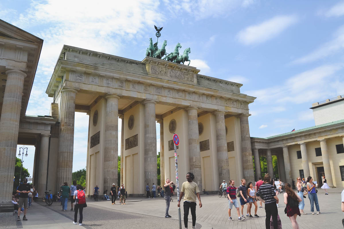 The Brandenburg Gate on a sunny day. 