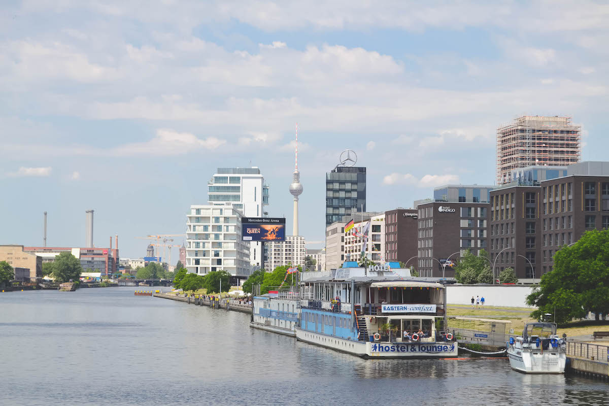 The Spree River in Berlin, seen from the Oberbaumbrücke