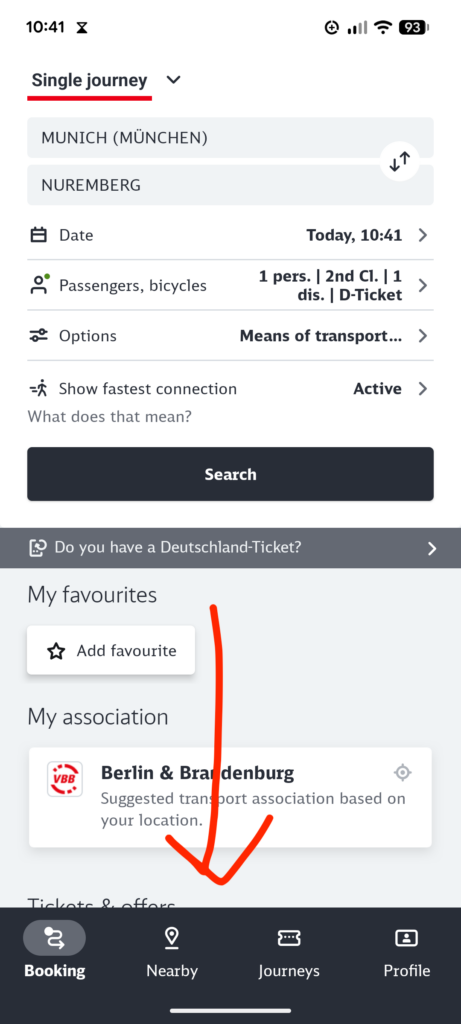 inside the Deutsche Bahn Navigator app