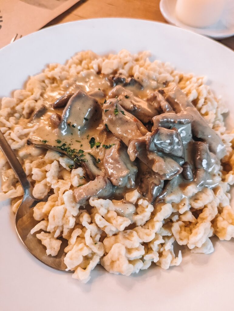 Spätzle with mushroom sauce