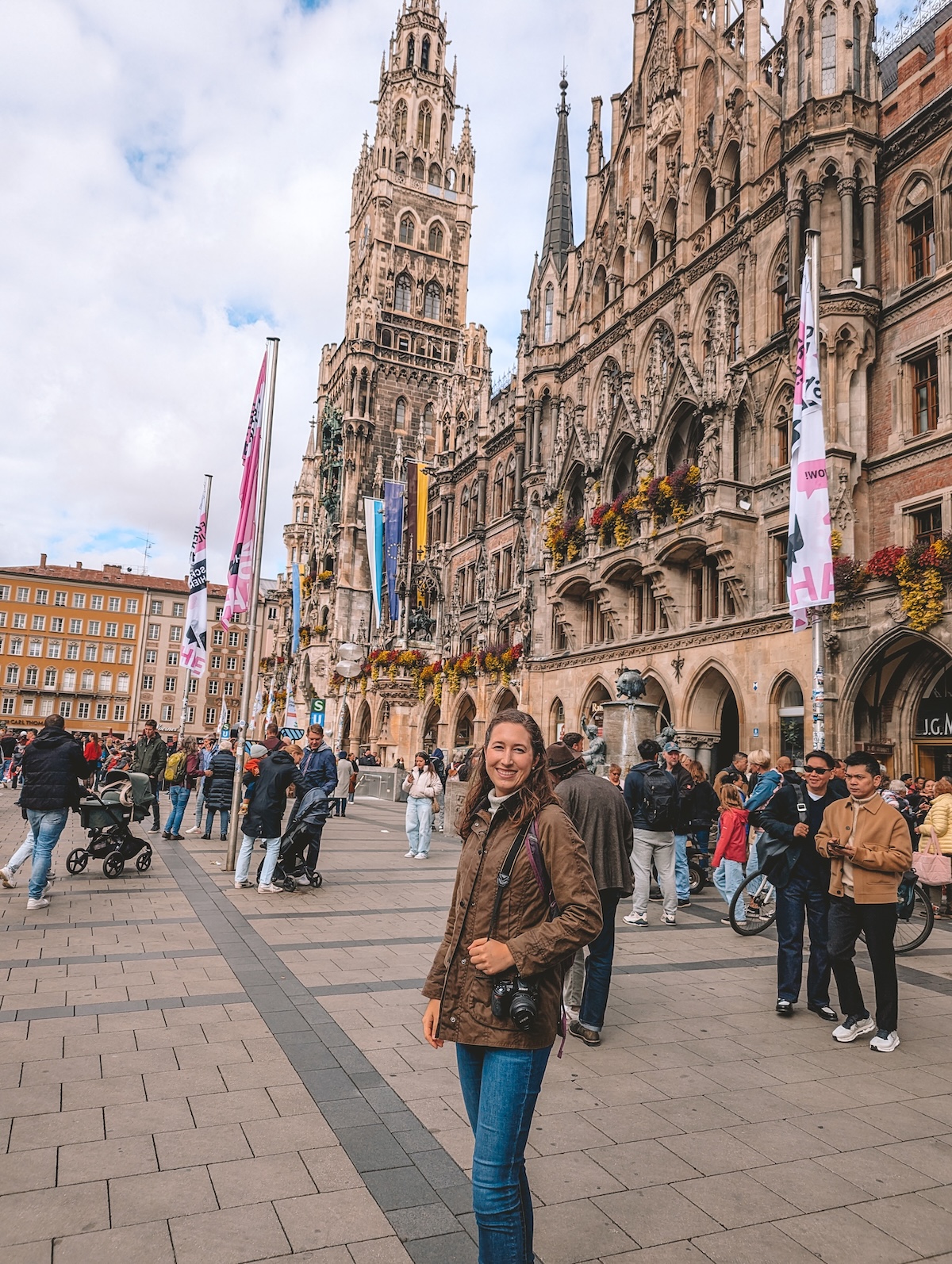 Woman in front of New Town Hall in Munich
