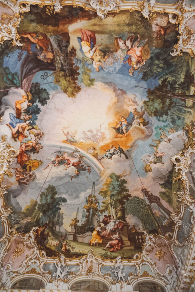 Fresco on the ceiling of the Great Hall in Nymphenburg Palace