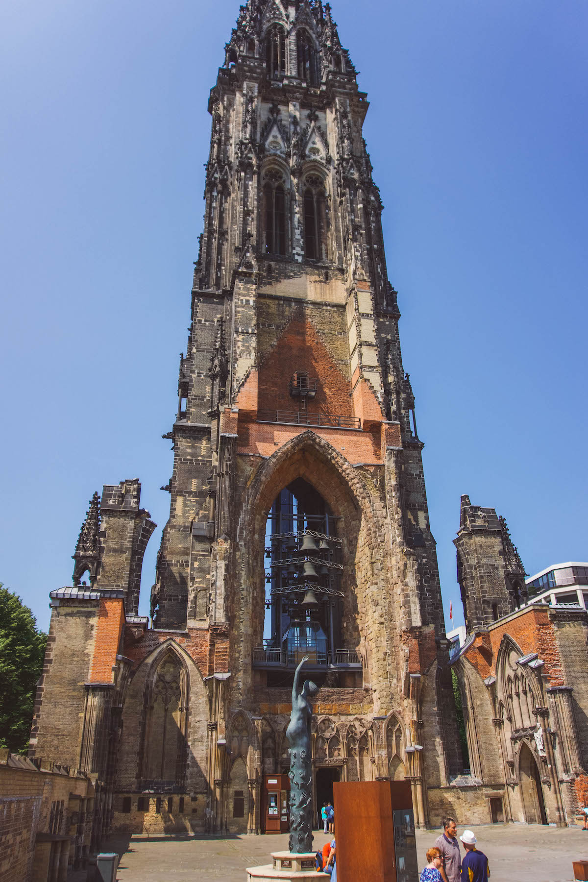 Interior of the ruins of the Nikolaikirche in Hamburg