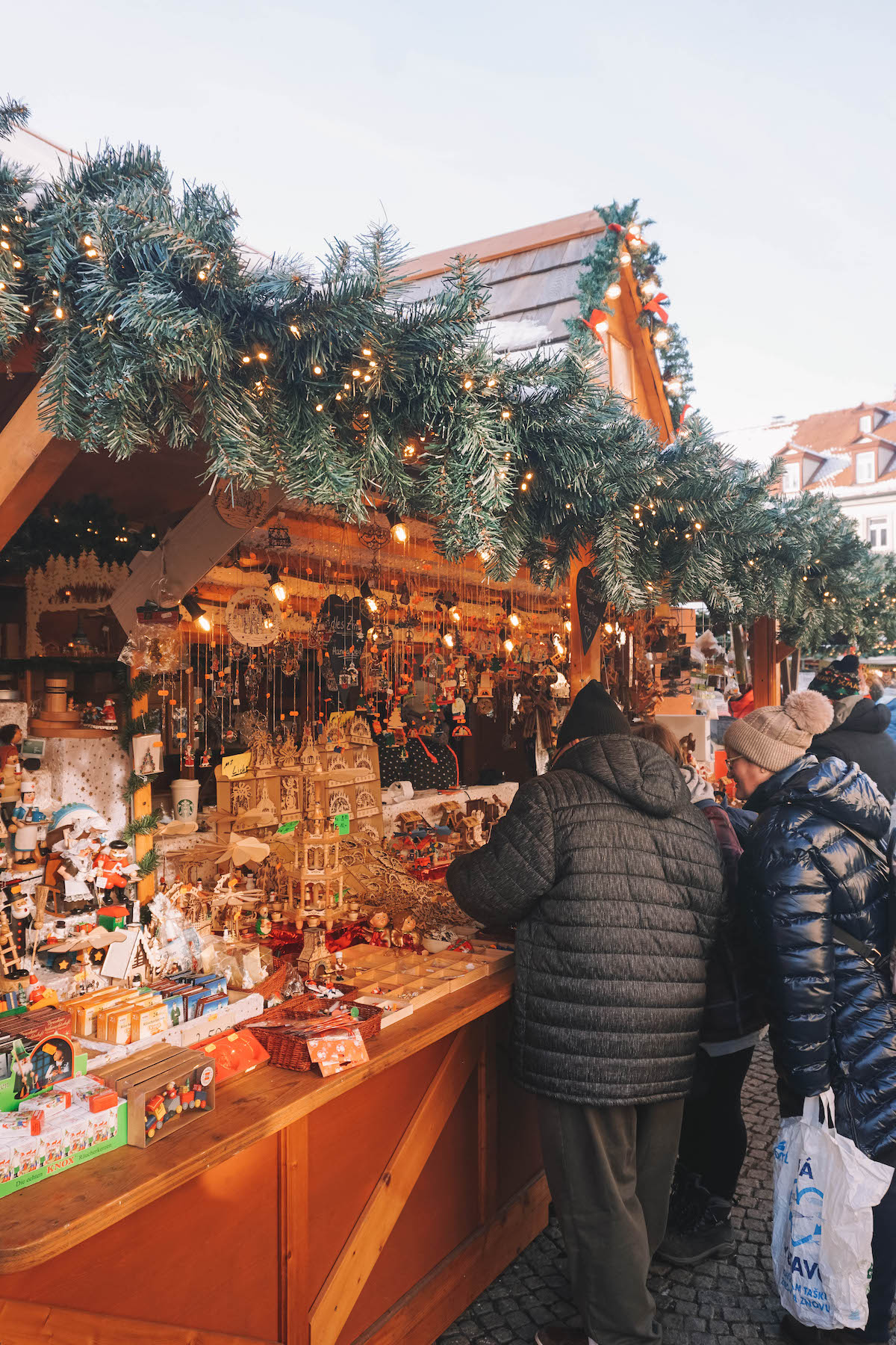 A stall selling decorations at the Bamberg Christmas Market