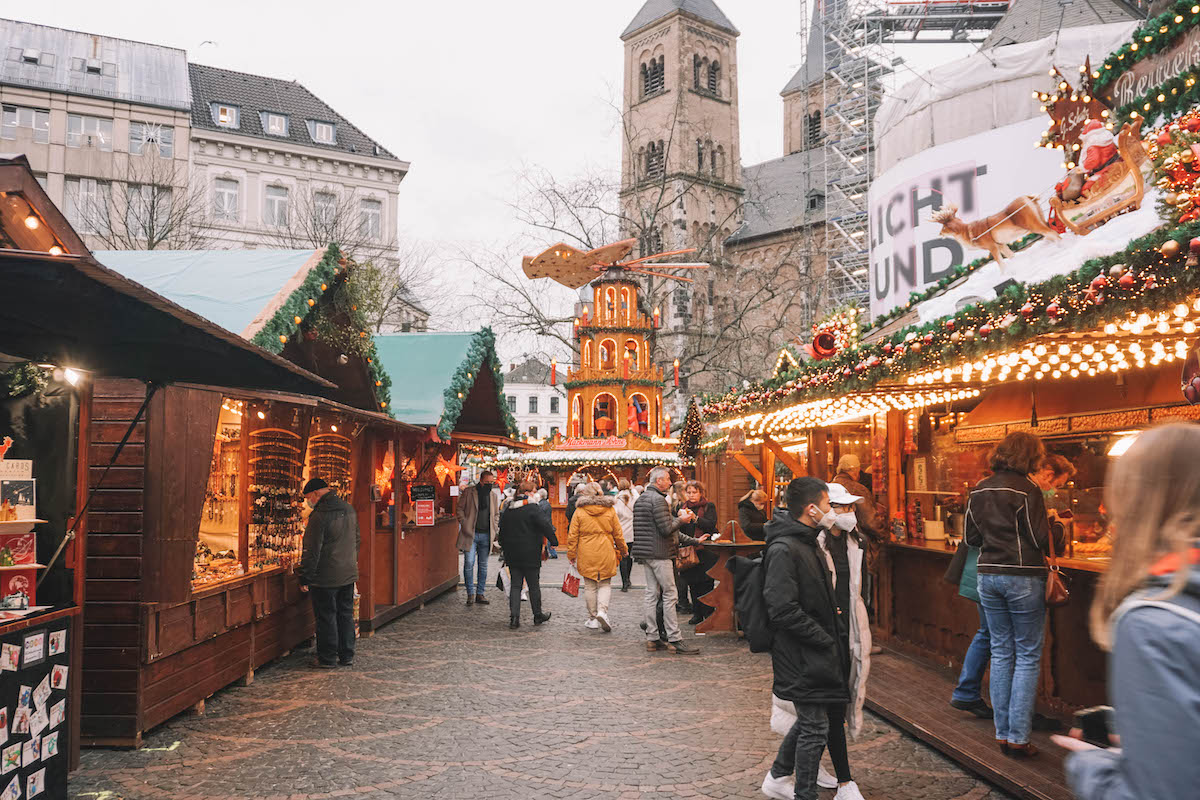 Stalls at the Bonn Christmas market in Germany