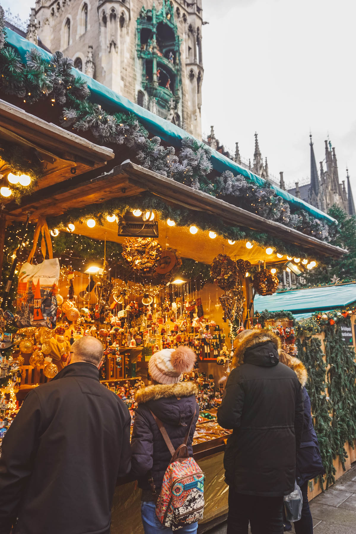 A stall at the Christkindlmarkt Christmas market in Munich 