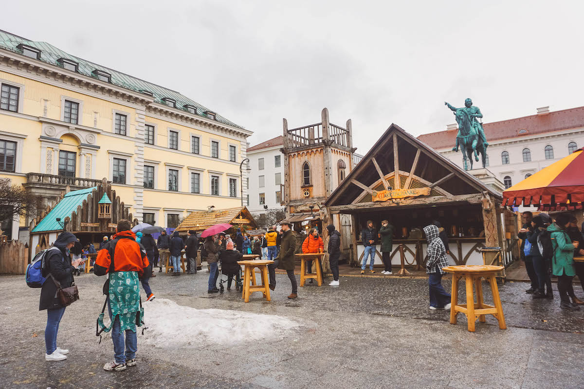 Entrance to the medieval Christmas market in Munich