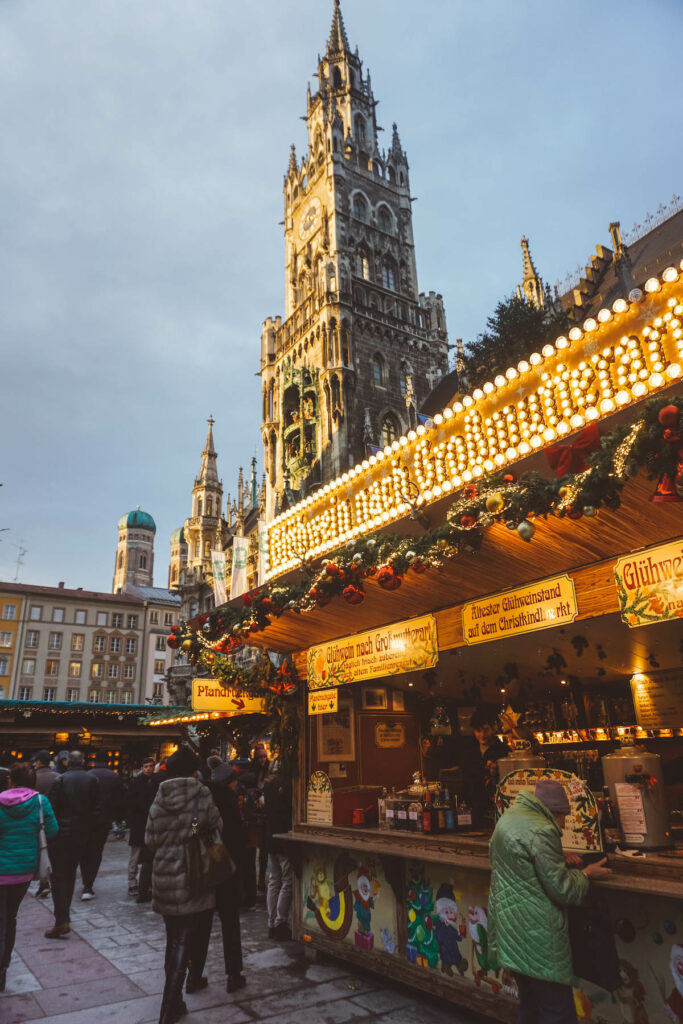 Christmas market stall at Marienplatz in Munich