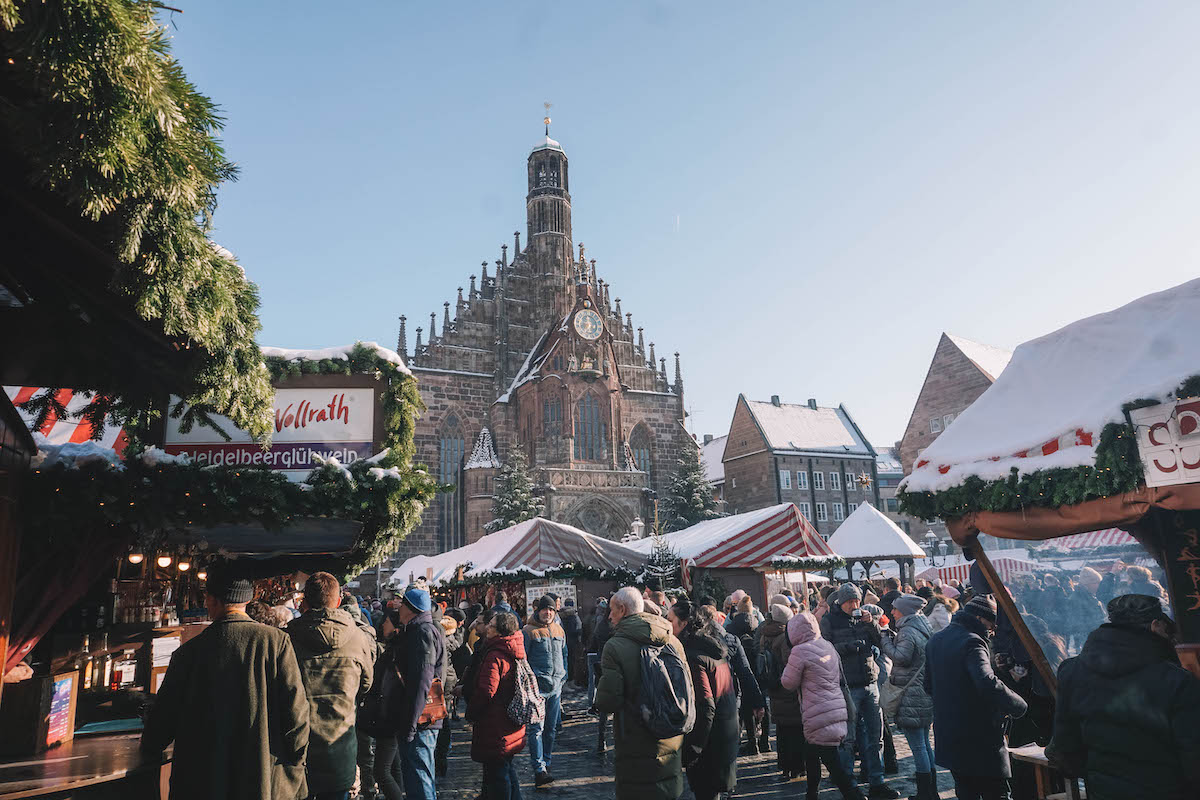 Nuremberg Christkindlesmarkt, seen on a sunny winter's day