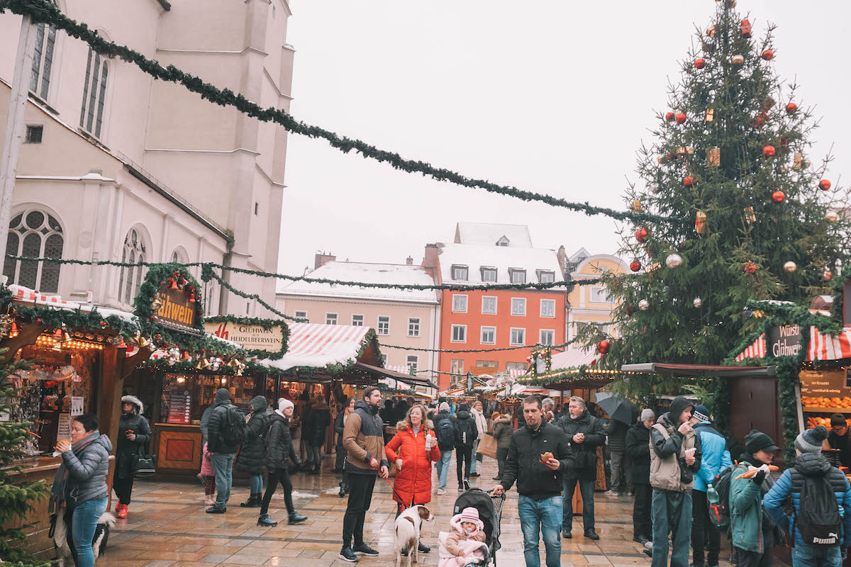 The Christmas market in Regensburg, Germany